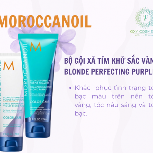 Bộ gội xả tím Moroccanoil Blonde Perfecting Purple