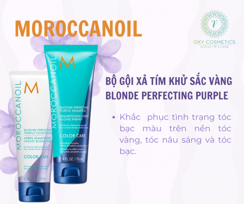 Bộ gội xả tím Moroccanoil Blonde Perfecting Purple